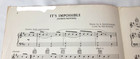 It s Impossible  somos Novios  Vintage Piano Vocal Sheet Music 1970