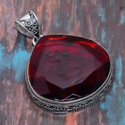 Vintage Mozambique Garnet Gemstone Handmade 925 Sterling Silver Jewelry Pendant