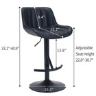 Set Of 2 Adjustable Swivel Leather Barstool For Kitchen Counter And Dining Room 