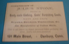 Antique 1800s Victorian Trade Card Advertising Gents Clothing Trunks Danbury Ct