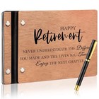 Skyygemm Wood Retirement Guest Book With Signature Pen Happy Retirement