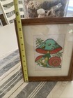 1970   s Retro Vintage Mushroom Snail Wood Framed Print Picture 9x11   