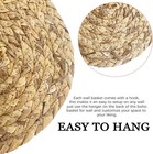 7 Pack Wall Basket Decor Seagrass Rattan Wicker Round Handmade Kitchen Home