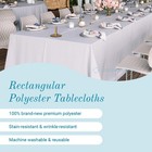 5 Pc 90x132 Inch Rectangle White Polyester Tablecloths - Stain   Wrinkle Resi   