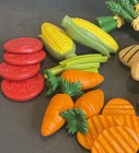 Vtg Lot 75  Play Food Rubber-like Toys Kid Pretend Kitchen Vegetable Fruit Meat