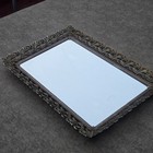Vintage Vanity Mirror Tray Mid Century Hollywood Regency Gold 15x10  Easel
