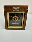 Vintage Nautical Wooden Keepsake Box Ship Wheel Maritime Decor Trinket Chest
