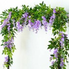 2pcs Long Artificial Wisteria Flowers Vine Garland Wedding Arch Decor Fake Plant