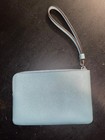 Authentic Coach Corner Zip Wristlet Marble Blue Crossgrain Leather