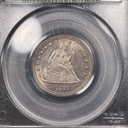 1877-p Seated Liberty Silver Quarter Pcgs Au55 Ogh Lusterous Coin