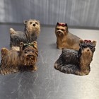 Vintage Hand Painted Yorkie Resin Figurines 1 5  Set 4