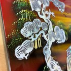 Vintage Vietnamese Lacquer Wood Art Panel W Mother Of Pearl Tiger And Bird Scene