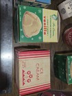 Vintage Advertising Mini Ice Cream Cartons Tin Litho Dishes Toy Tea Set Lot