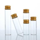 Wholesale Bulk Buy  Empty Clear Glass Bottles Storage With Aluminum Gold Caps