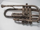 King 1918 Silver Plated Cornet H  N  White Cleveland 114324 Medium Bore Military