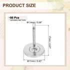 Uxcell 60pcs Upholstery Tacks  11mmx17mm Flat Head Thumb 11mmx17mm  White