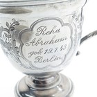 800 Silver Antique Wwii Engraved Berlin Judaica Floral Teacup
