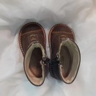 Vintage Pazitos Brown Leather Ankle Boots Baby Shoes Size 4 Boy Or Girl Unisex