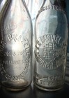 Pair Of 1890 s Antique Blob Top Beer Bottles - Gardner   W  Gardner  Mass 
