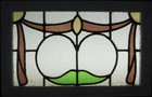 Pretty Abstract Midsize English Leaded Stained Glass Window 24 1 4  X 15 3 4 