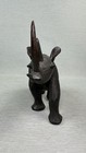 Black Wood Hand Crave African Rhino Rhinoceros Sculpture Figurine 10x6 