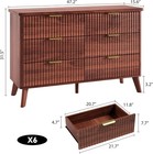 31 5  Tall Fluted Dresser For Bedroom With 6 Drawers  Modern Chest Of Drawers