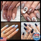 Half Matte Short Coffin Fake Nail Tips  Soft Gel Pre-shaped Nail Tips  Full C