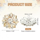 6pcs Flower Rhinestone Buttons  1  Champagne Crystal Shank Buttons