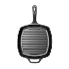 Lodge 10 25  Square Cast Iron Grill Pan  Pre-seasoned Oven-safe Steak Griddle