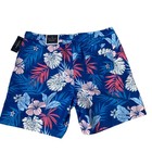 Club Room Men Swim Trunks Shorts Size L Laser Blue Tropical Floral Beach Nwt