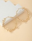 Big Gold Hoops Earrings Flower Vintage Style Chunky Statement  Large