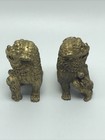 Foo Dog Asian Lion Figurine  Vintage Carved Mini Statue Lot Of 2 Approx 2   x2   