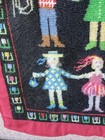 Vtg Needlepoint Stitching Completed Figures Holding Hands  Tulip Border