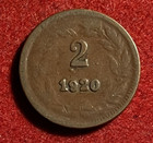 Honduras 2 Centavos 1920 Bronze Coin Km 71 T11037