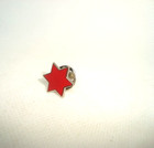 Star Of David Design  blood Red Hexagram Enameled Star  Lapel Pin Silver