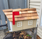 Amish Crafted Barn Style Mailbox  beige white Trim  - Lancaster County Made