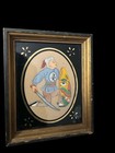 Pair Of 1950s Chinese Pith Rice Paper Reverse Paintings Court Lady   Warrior