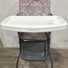 Cosco Foldable High Chair W  Removable Tray   Safety Harness Pink gray white