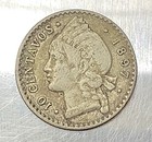1897 Dominican Republic Silver 10 Centavos Vf Km 13  0 35 Fine  0 02 Troy Oz