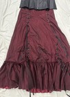 Gothic Corset Dress Black Burgundy Lace Up Renaissance Medieval Costume Nwt