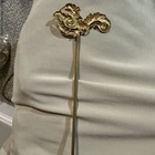 Antique Victorian Rococo Hat Pin Stick Pin Gargoyle Green Man Brass Gold Tone