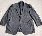 Vtg Tom James Mens 2pc Glen Plaid Wool Suit 46r Pleated Cuffed Pants 43x29 Gray
