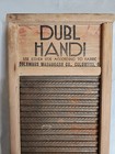 Vintage Dubl Handi Columbus Washboard Co  18x8 5  Wood   Metal Awesome Shape