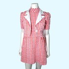 1960s 1970s 2 Piece Gigham Mini Dress And Bolero Jacket Set By Mindy Malone
