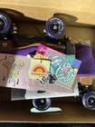 Moxi Lolly Women s Suede Roller Skates Size 9 Taffy Purple  New In Box  stickers