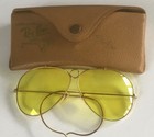 Vtg 1960s Bausch Lomb Ray-ban Shooting Glasses   Case  Frame 12k Gold Filled
