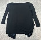 Johnny Was Cardigan Sweater Women Small Black Boho Chick Bohemian Classic Tunic