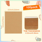 100 Pack 8 5x11 Chipboard Sheets  Kraft Cardboard For Shipping   Binding  Diy Cr