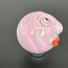 Contemporary Handmade Art Glass Marble 1 34  Pink Lady Mib Signed By Artist 