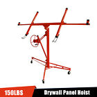11ft Drywall Rolling Lifter Panel Hoist Jack Lift 150lb W  Lockable Wheels